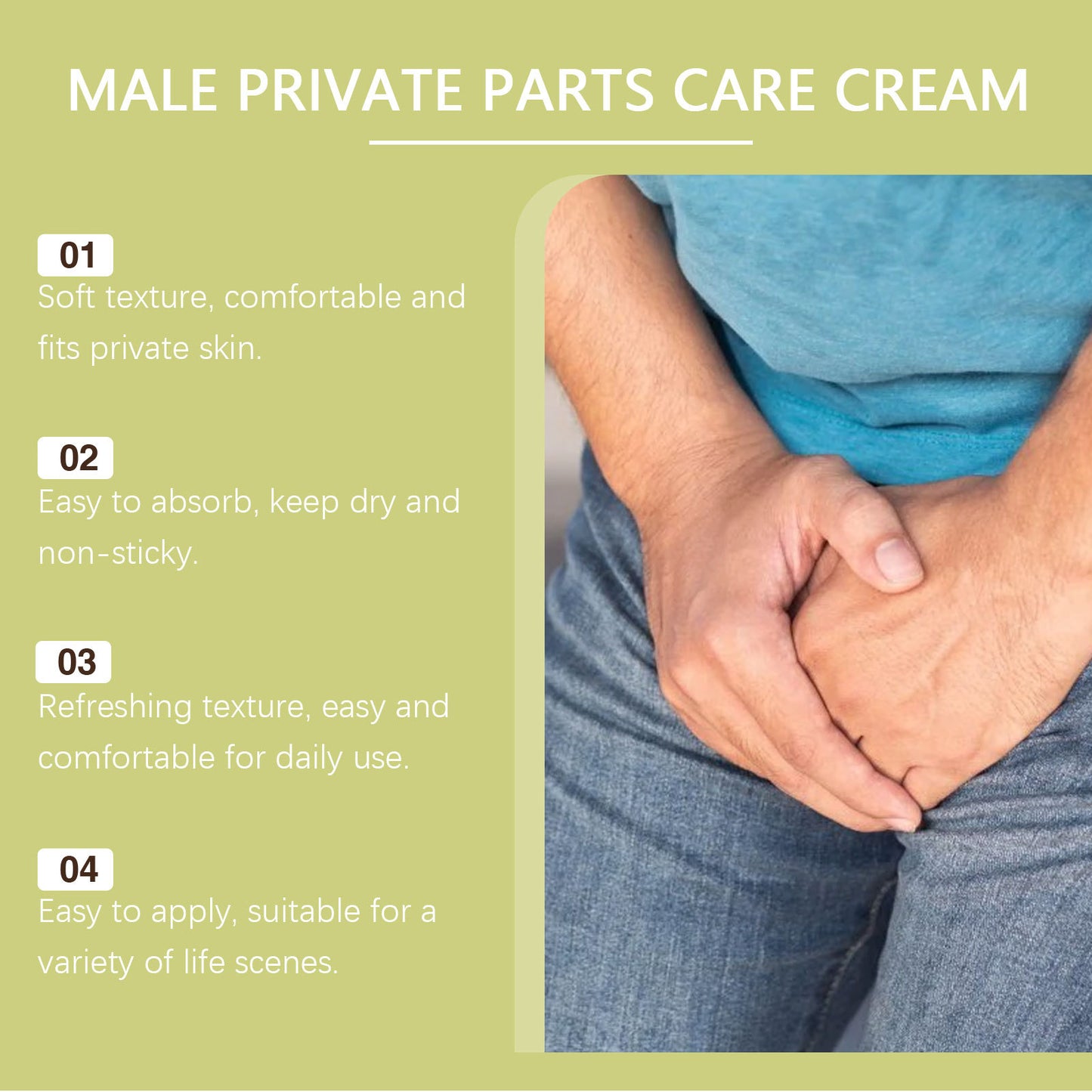 Fluvaris Men’s Intimate Care Cream – Lightweight Hydrating Skin Comfort Cream (50g)