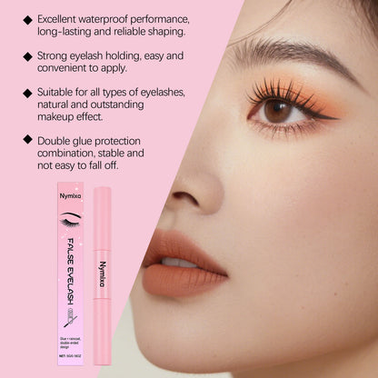 Stylo colle et fixateur double embout Nymixa pour faux cils – Colle longue tenue pour la pose de faux cils à faire soi-même