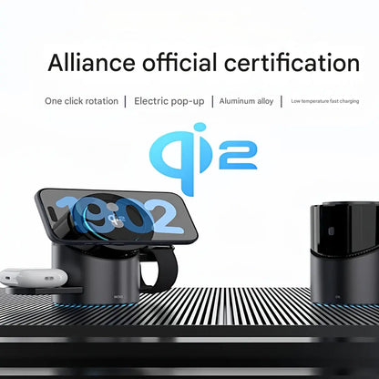 3-in-1 Magnetic Wireless Charger with Electric Pop-Up | Qi2 Compatible