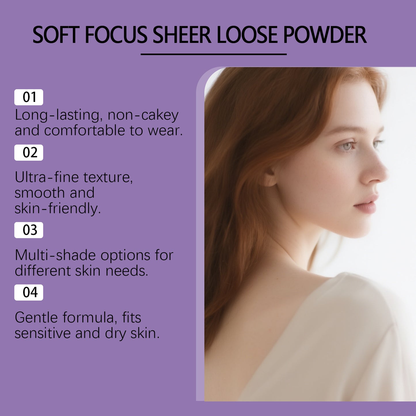 Zephoco Soft Focus Sheer Loose Setting Powder – Lightweight Oil-Control Makeup Finish