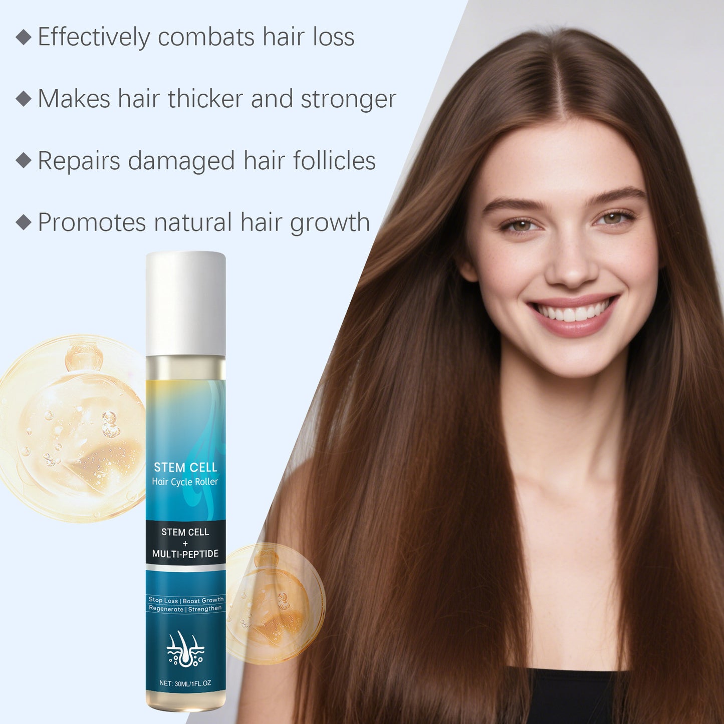 Rouleau capillaire – Sérum nourrissant pour cuir chevelu et cheveux 30 ml