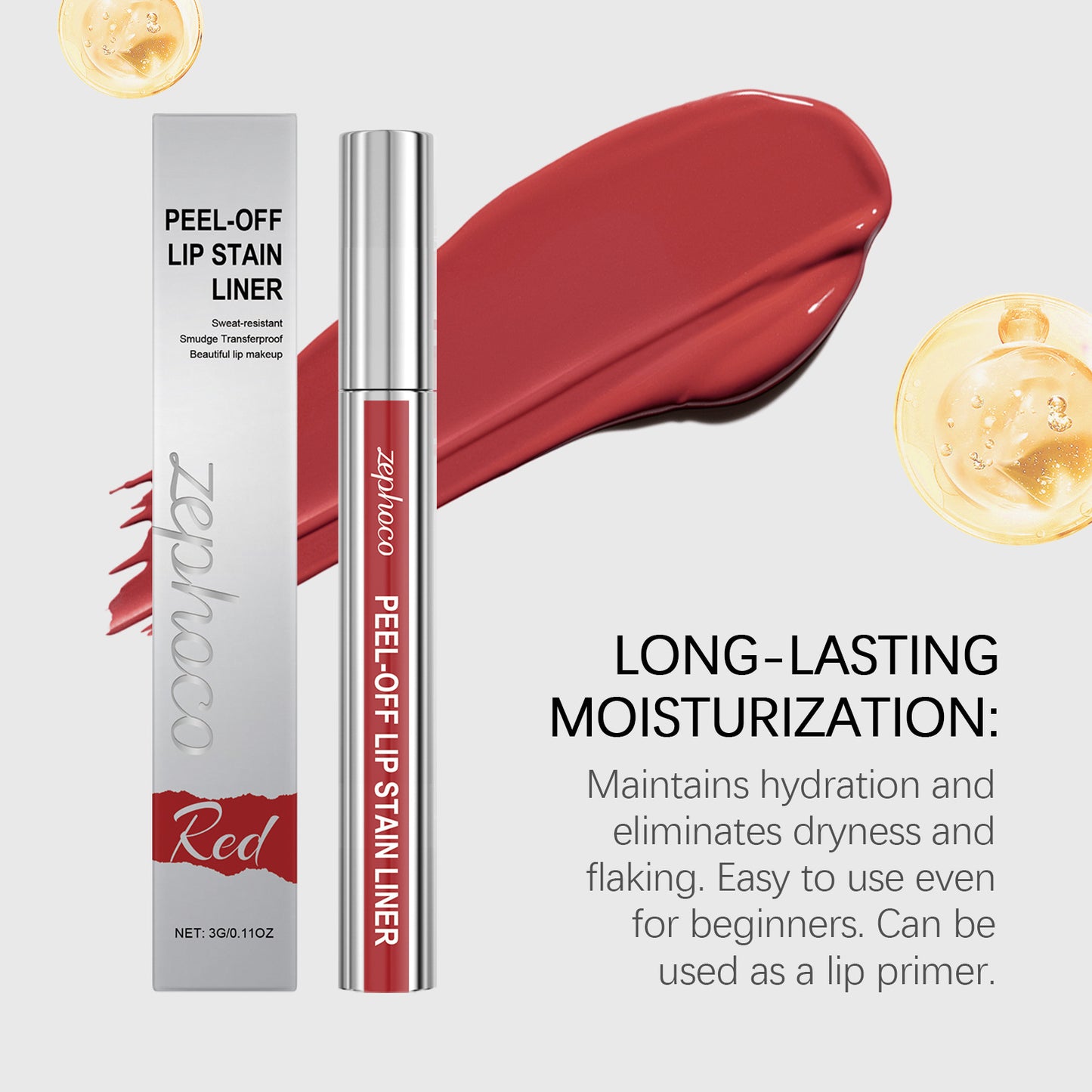 Zephoco Peel-Off Lip Stain Liner – Smooth Color Finish (Multi Shades)