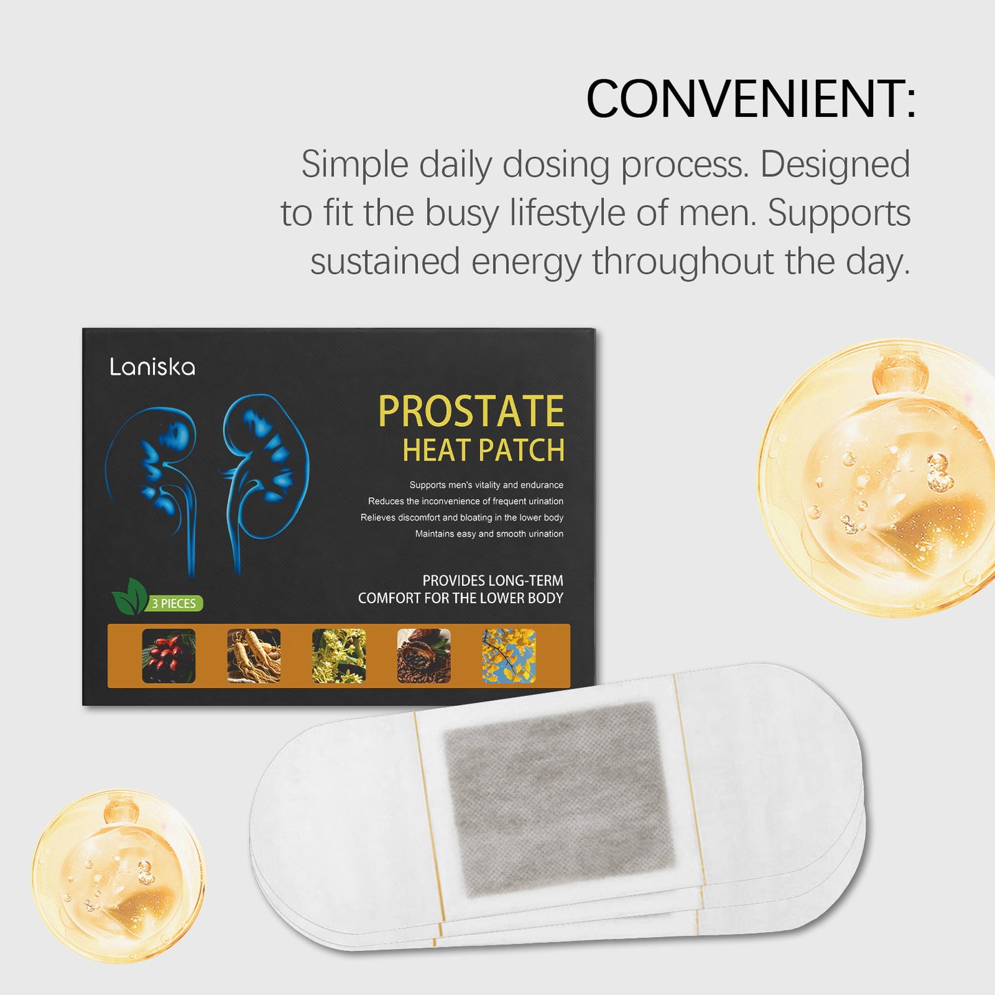 Fluvaris Men’s Warming Body Patch – Lightweight Comfort Heat Patch for Daily Care (3 Patches)