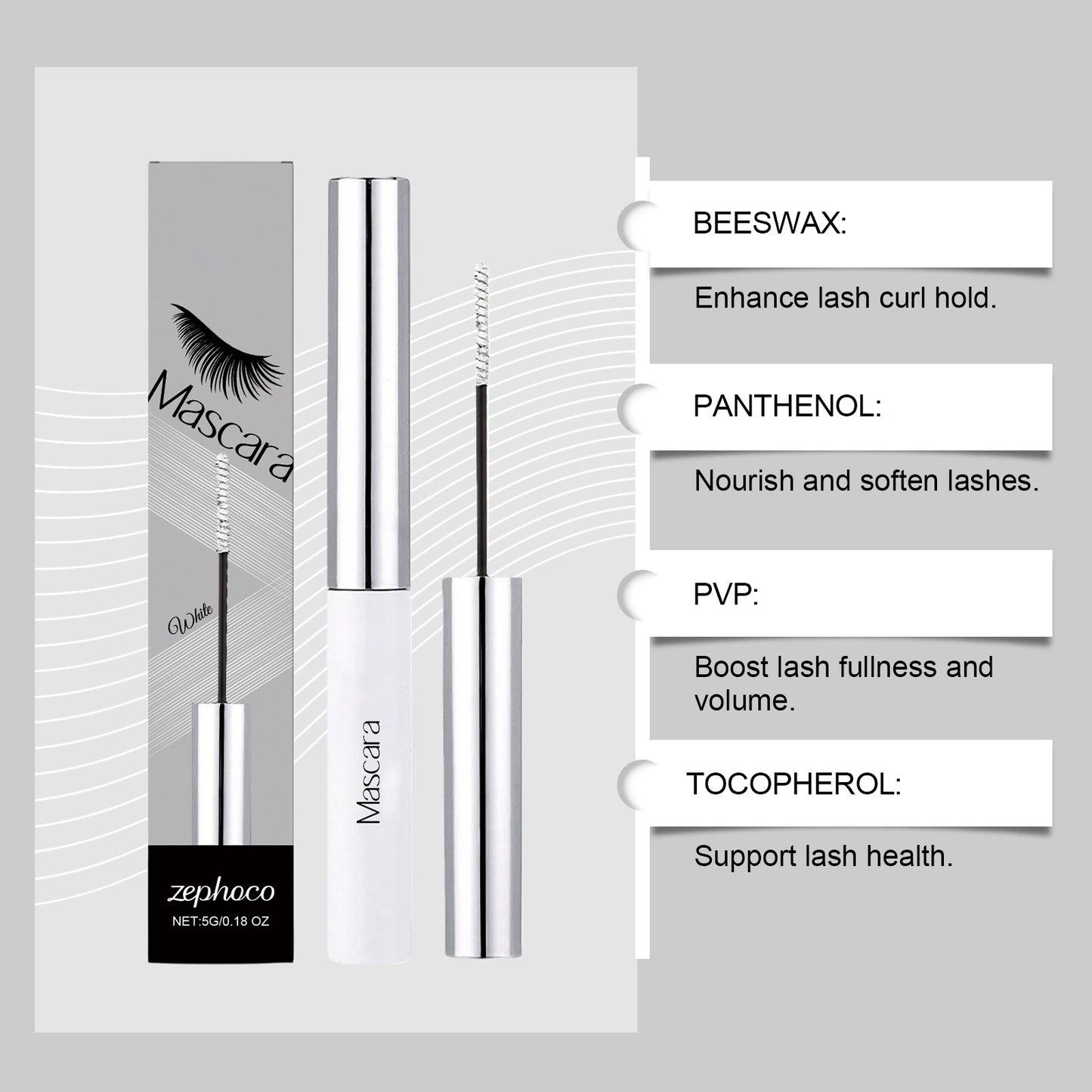 Zephoco Curl Hold Mascara – Long-Lasting Lift, Smooth Application, No Flaking