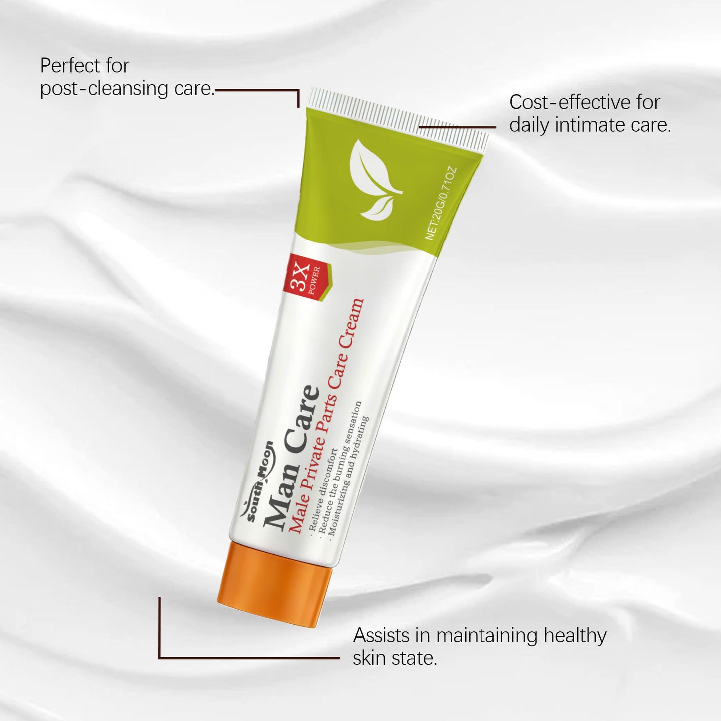 Fluvaris Men’s Intimate Care Cream – Lightweight Hydrating Skin Comfort Cream (50g)