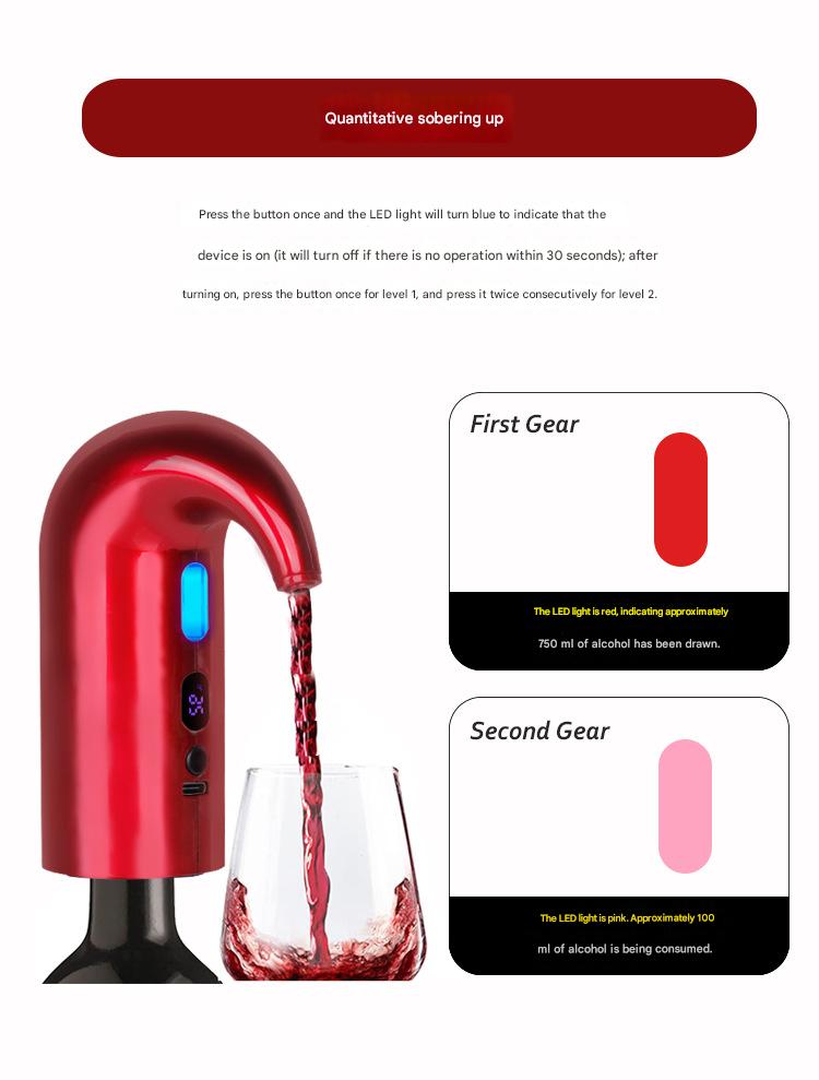 Electric Wine Aerator & Pourer – USB Rechargeable Automatic Wine Decanter