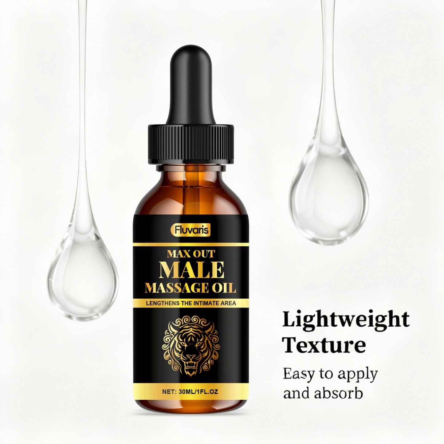 Fluvaris Male Massage Oil – Lightweight Hydrating Body Oil for Daily Care (30ml)