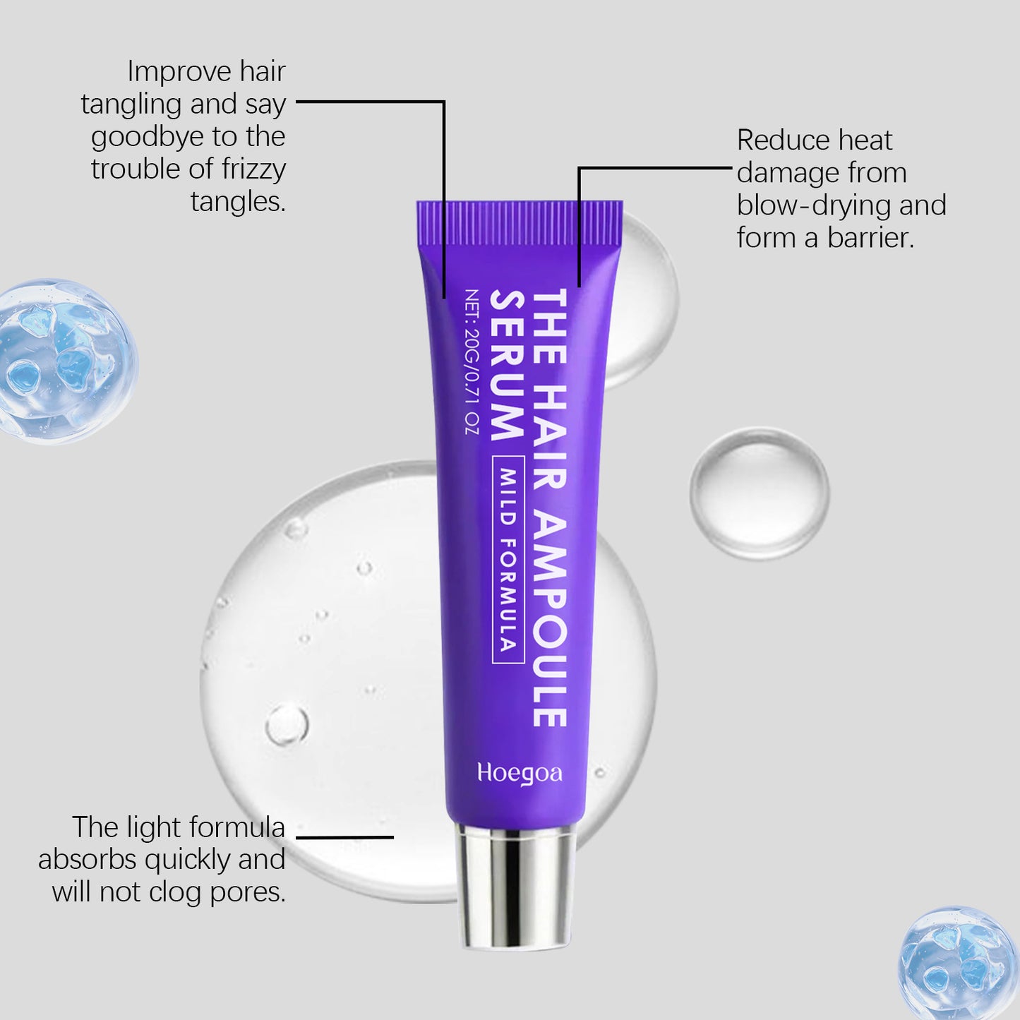 Suero capilar en ampolla Hoegoa: hidratación ligera y cuidado reconfortante para el cuero cabelludo