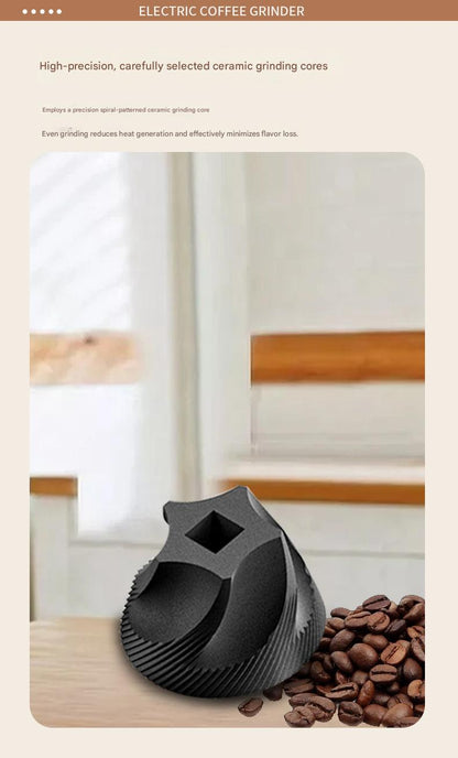 Molinillo de café eléctrico portátil: dosificación precisa y tamaño de molienda ajustable