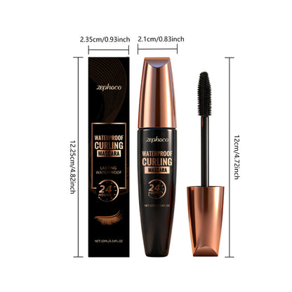 Máscara de pestañas Zephoco Waterproof Curling: aplicación suave, efecto lifting y acabado resistente a las manchas.