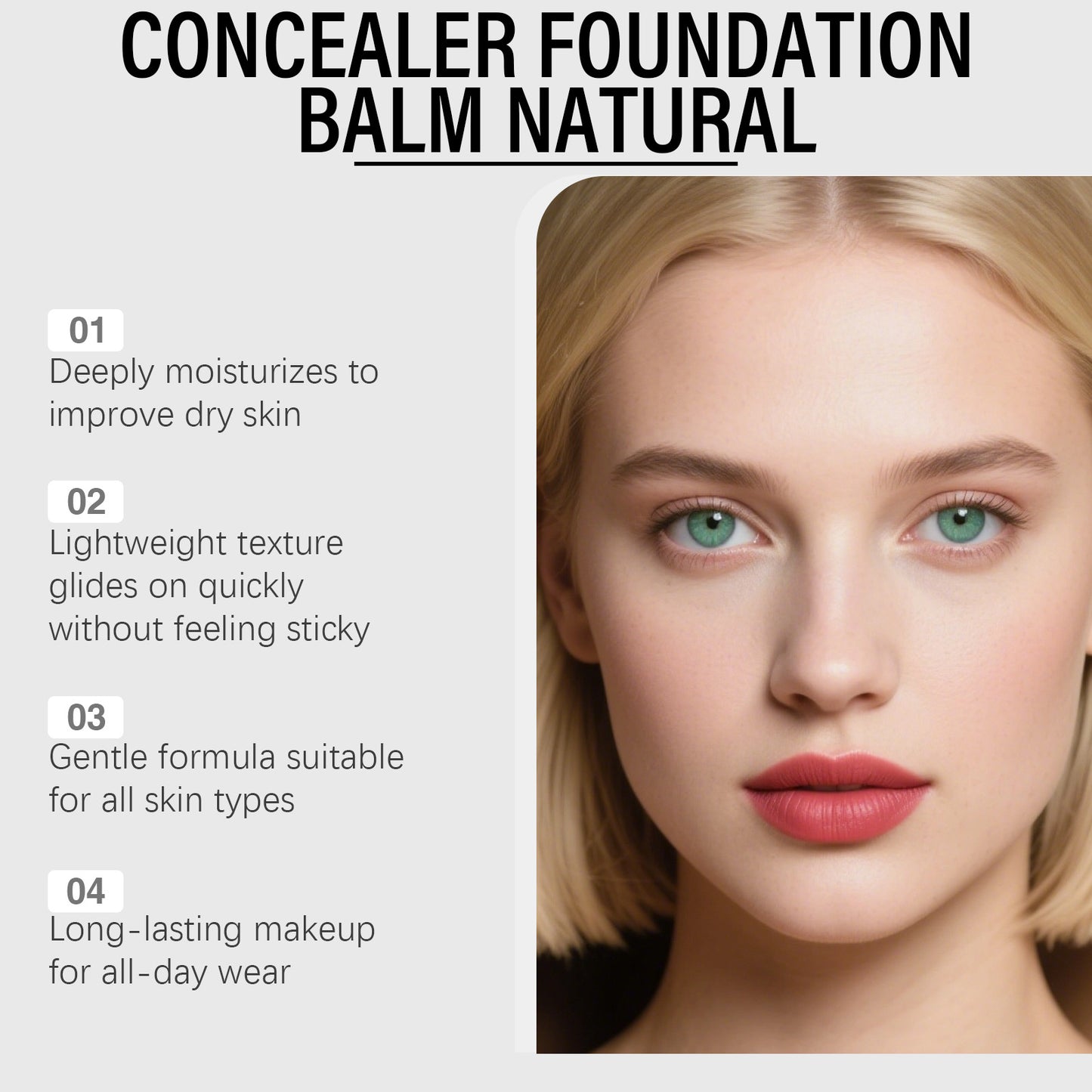 Zephoco Concealer Foundation Balm – Lightweight Coverage Makeup Compact