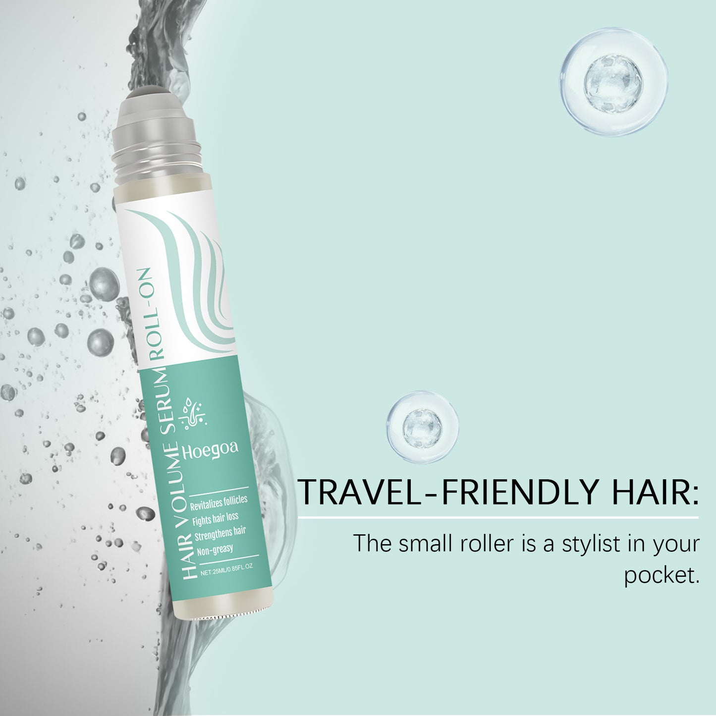Sérum roll-on Hoegoa Hair Volume: hidratación ligera y cuidado diario del cuero cabelludo (28 ml)