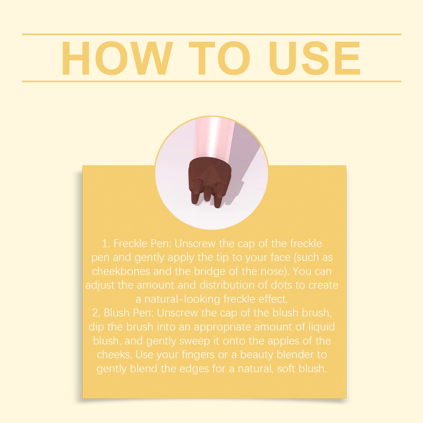 Zephoco Blush Freckle Pen – Quick-Dry, Natural Finish & Portable Double-End Design