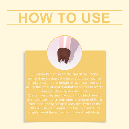 Zephoco Blush Freckle Pen – Quick-Dry, Natural Finish & Portable Double-End Design