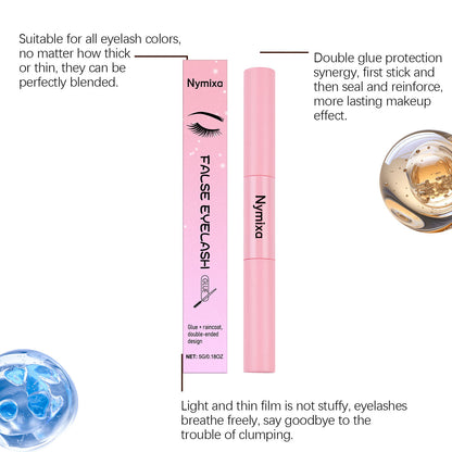Stylo colle et fixateur double embout Nymixa pour faux cils – Colle longue tenue pour la pose de faux cils à faire soi-même
