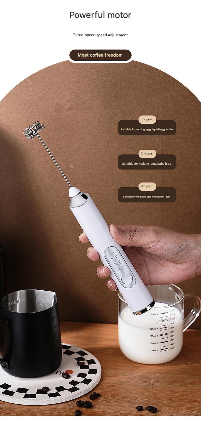 Rechargeable Handheld Milk Frother – Electric Coffee Foamer & Egg Beater for Home Use