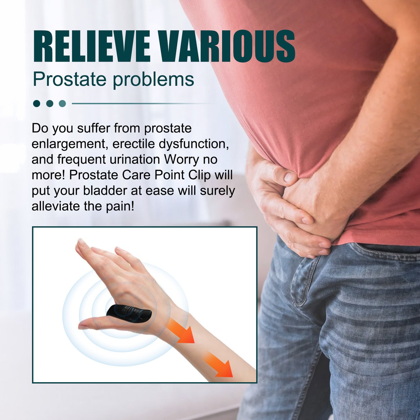 Fluvaris Prostate Care Point Clip – Hand Acupressure Relaxation Device | Daily Wellness Support (1pc)