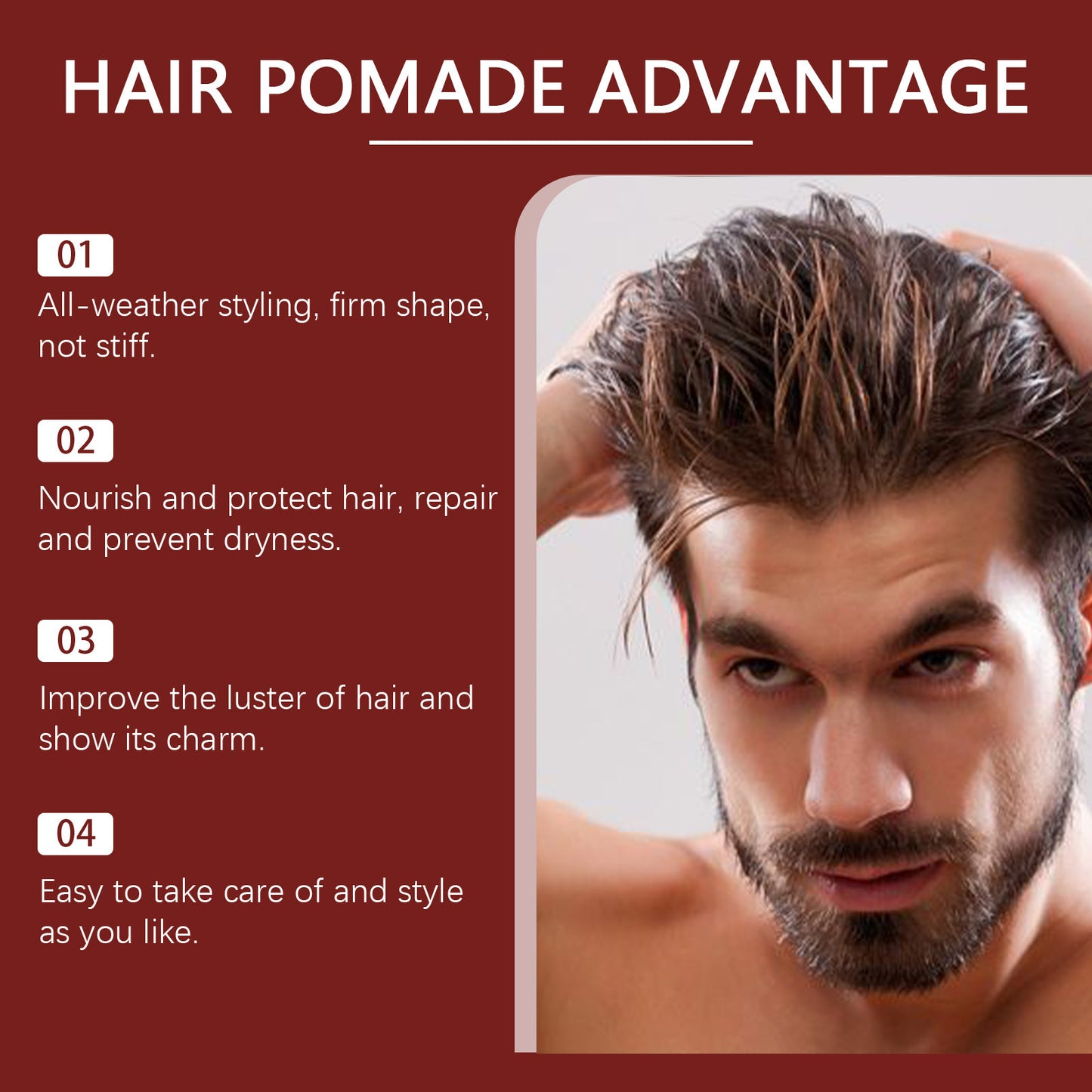 East Moon Hair Pomade – Strong Hold, Oil-Based Hair Wax 50g