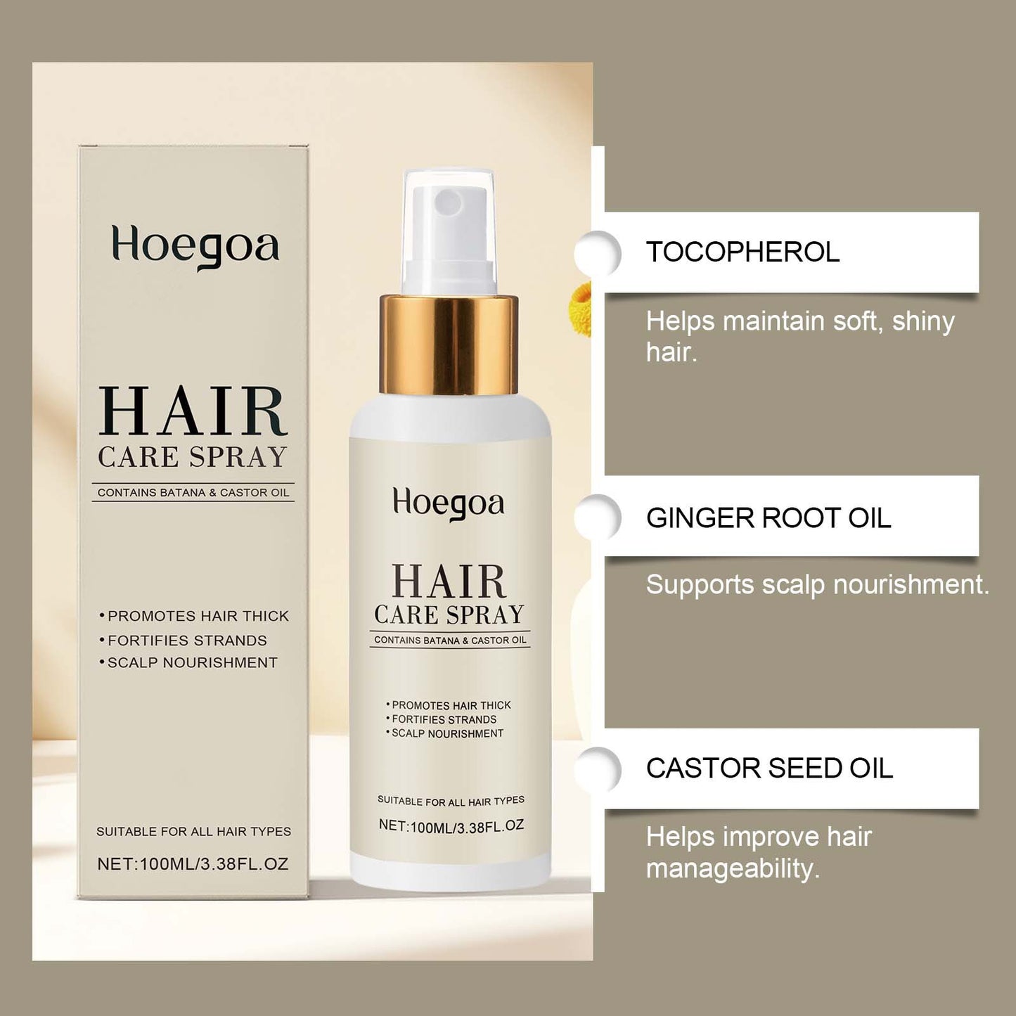 Spray capilar Hoegoa: hidratante y voluminizador (100 ml)