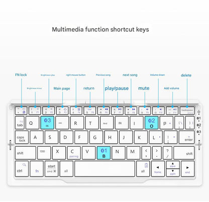 BOW Foldable Bluetooth Keyboard – Portable Keyboard for Tablets & Smartphones