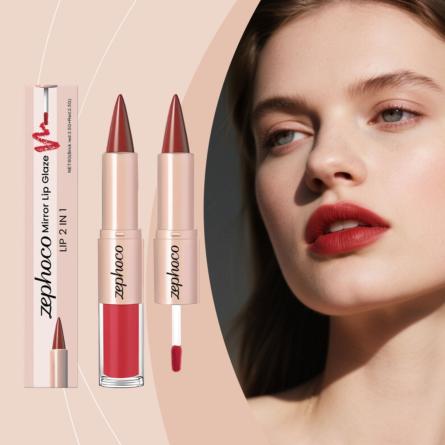 Zephoco Nourishing Dual-Ended Lipstick & Lip Gloss