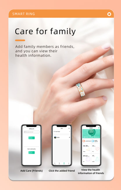 Bague connectée R18 pour femmes – Design en émail, suivi du bien-être et de l'activité