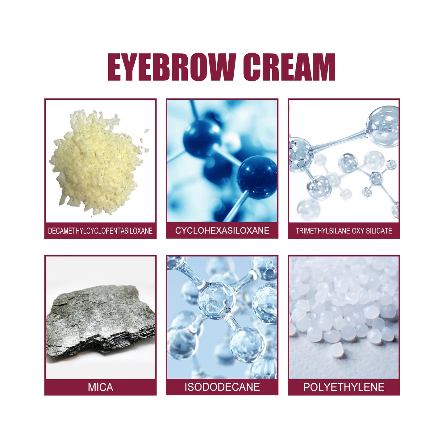 Set de crema y pincel multifuncional para cejas EELHOE: resistente al agua y de aplicación suave