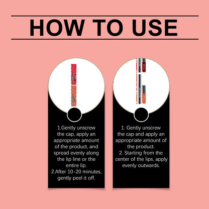 Set de tinte y brillo labial Zephoco Peel-Off: color de larga duración en varios tonos