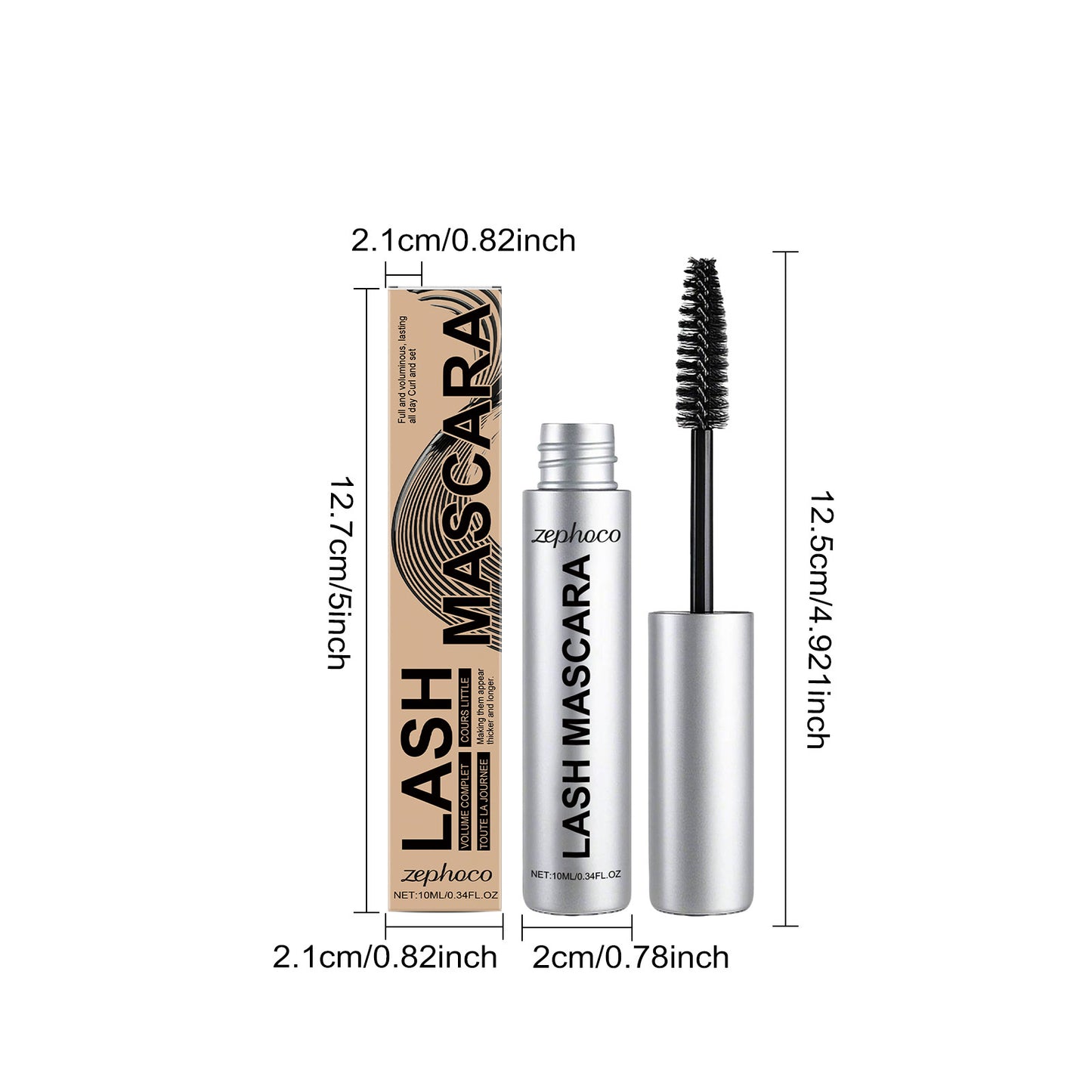 Zephoco Lash Mascara – Lengthening & Volumizing Waterproof Formula