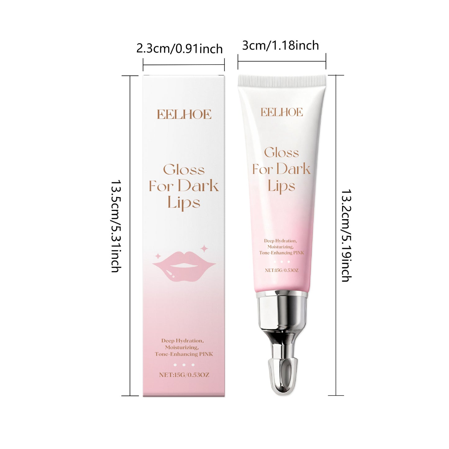 EELHOE Pink Lip Gloss – Lightweight, Moisturizing & Smooth-Glide Formula (15g)
