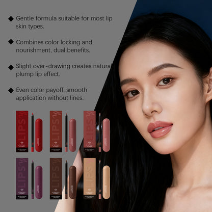 Duo Ampoule à Lèvres et Crayon à Lèvres – Définition Lisse Longue Tenue
