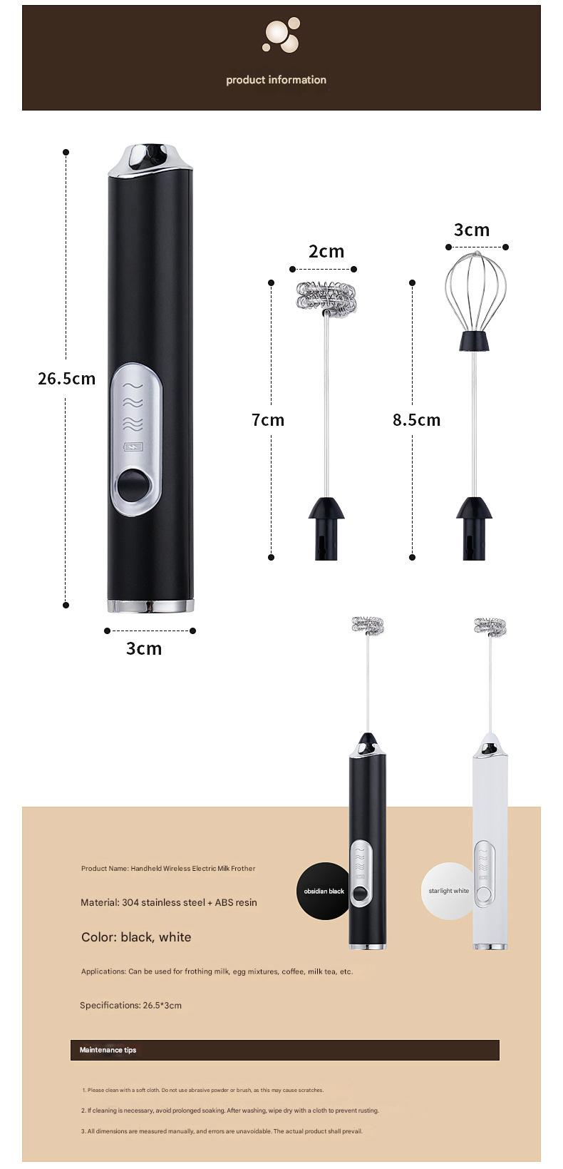 Rechargeable Handheld Milk Frother – Electric Coffee Foamer & Egg Beater for Home Use