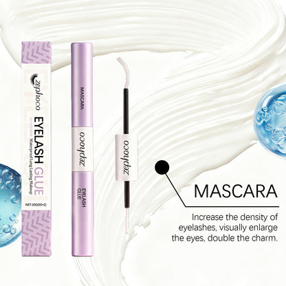 Colle et fixateur 2 en 1 pour faux cils Zephoco – Tenue longue durée, fini transparent, sans résidus