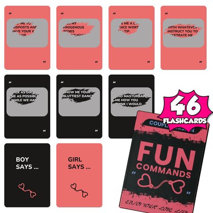 Cartes à gratter Fun Commands pour couples – Jeu interactif garçon et fille (46 cartes) (18+)