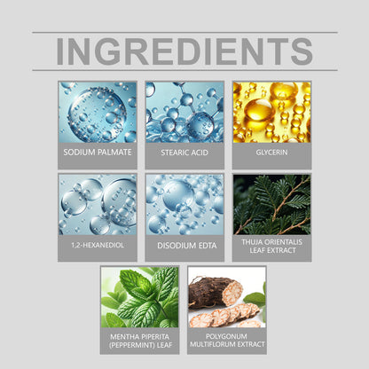 Champú y jabón de Hoegoa Platycladus Orientalis: nutre y fortalece el cabello (120 g)