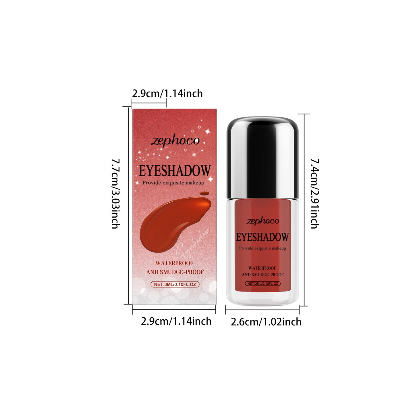 Sombra de ojos líquida Zephoco: secado rápido, suave y resistente a las manchas (varios tonos)