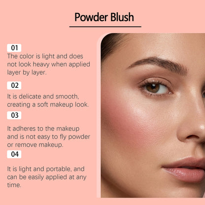 Zephoco Soft Luminous Powder Blush – Lightweight, Blendable Cheek Color