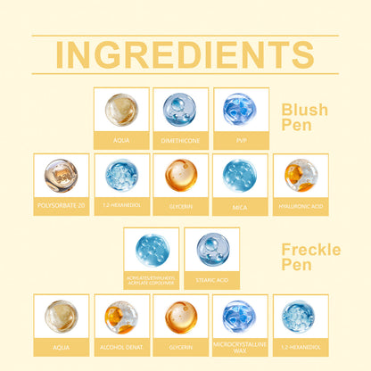 Zephoco Blush Freckle Pen – Quick-Dry, Natural Finish & Portable Double-End Design