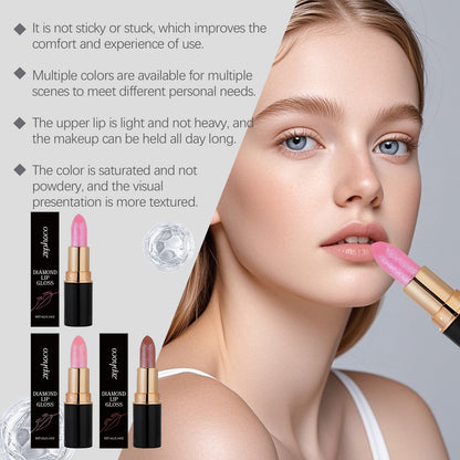 Zephoco Diamond Lip Gloss – Shimmer Finish Moisturizing Lipstick
