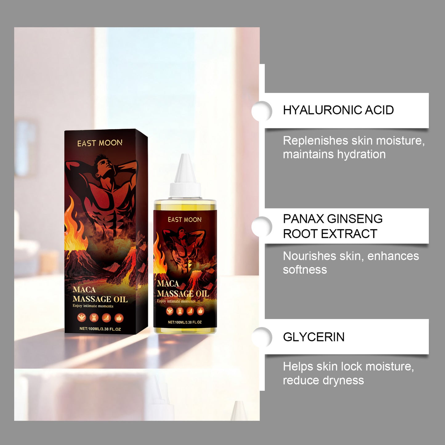 Maca Massage Oil – Moisturizing Body Massage & Relaxation Oil for Couples