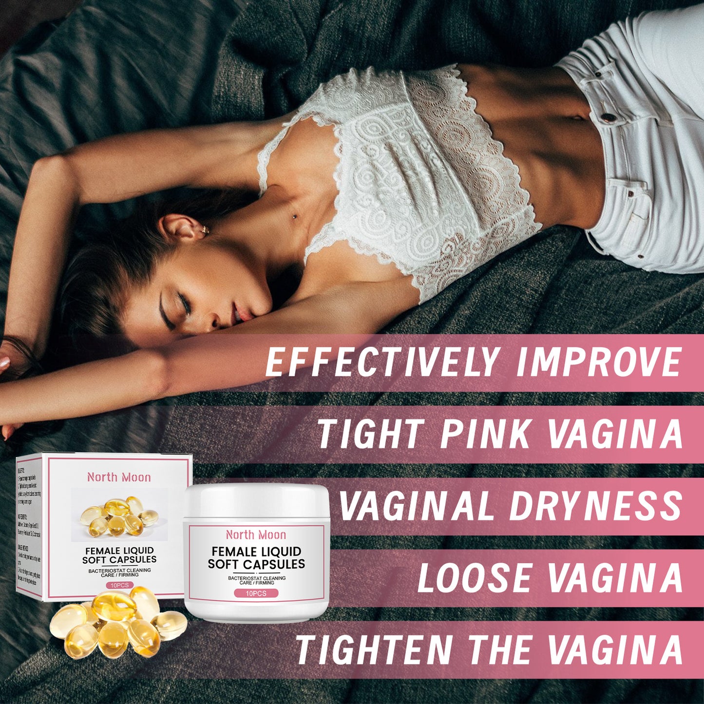 North Moon Women’s Soft Capsule Personal Care Oil – Gentle Moisturizing Support • Daily Feminine Wellness Care (10pcs)