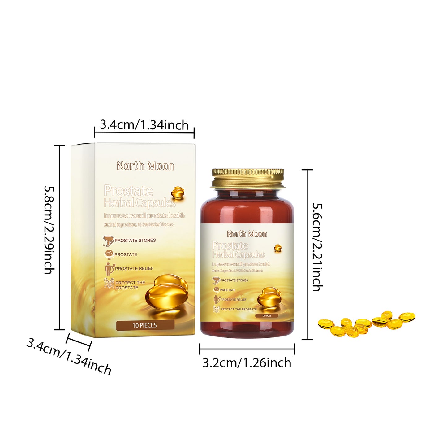 North Moon Herbal Wellness Capsules – Daily Men’s Health Support Supplement (10 Capsules)