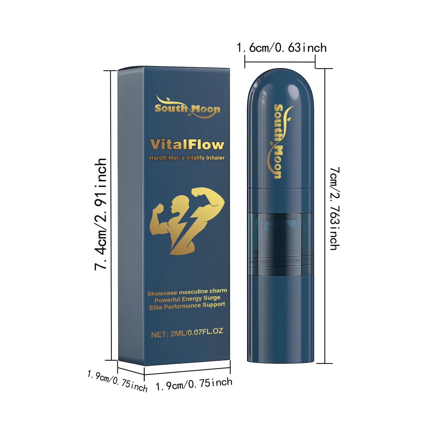 South Moon VitalFlow Men’s Aromatherapy Inhaler – Portable Refreshing Energy Support • Daily Wellness Care (2ml)