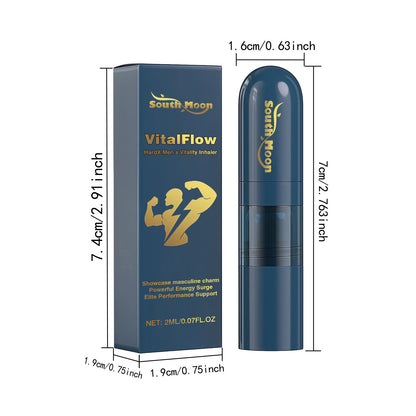 South Moon VitalFlow Men’s Aromatherapy Inhaler – Portable Refreshing Energy Support • Daily Wellness Care (2ml)