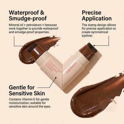 Sello delineador de ojos Zephoco – Dúo de sello y delineador de ojos alados de 90°