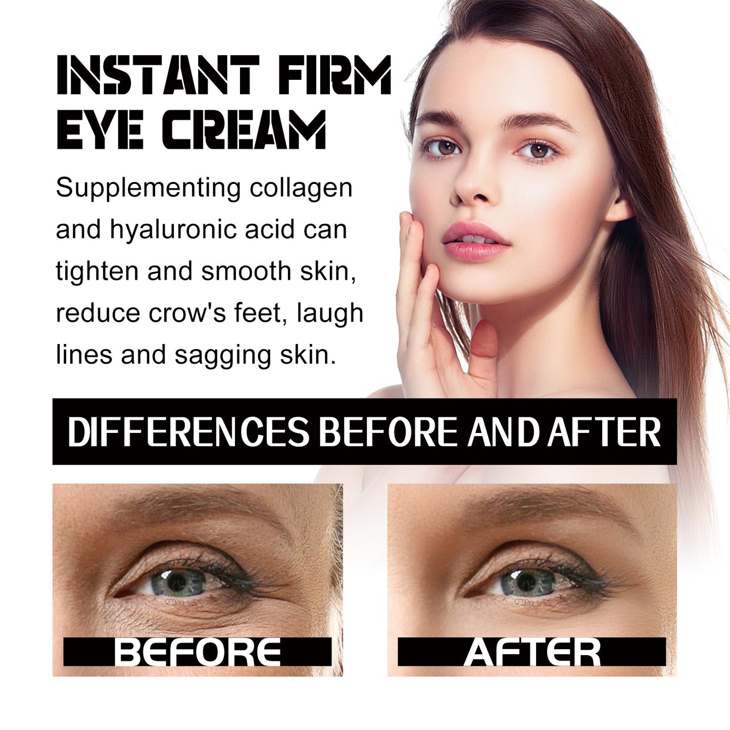 Crema reafirmante instantánea para ojos EELHOE: fórmula ligera, hidratante y reafirmante para el contorno de ojos (30 ml)