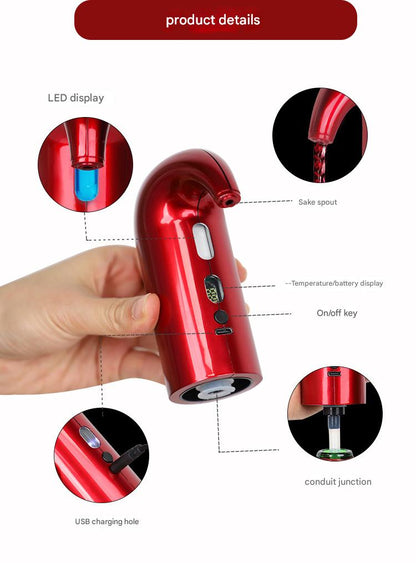 Electric Wine Aerator & Pourer – USB Rechargeable Automatic Wine Decanter