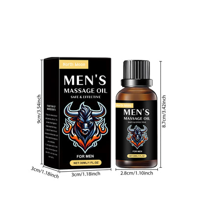 North Moon Men’s Massage Oil – Lightweight Hydrating Body Care Oil for Daily Use (30ml)
