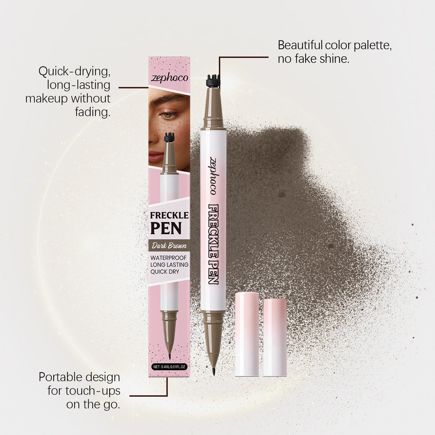Zephoco Freckle Makeup Pen – Natural-Looking Waterproof Long-Lasting Freckle Effect for Face