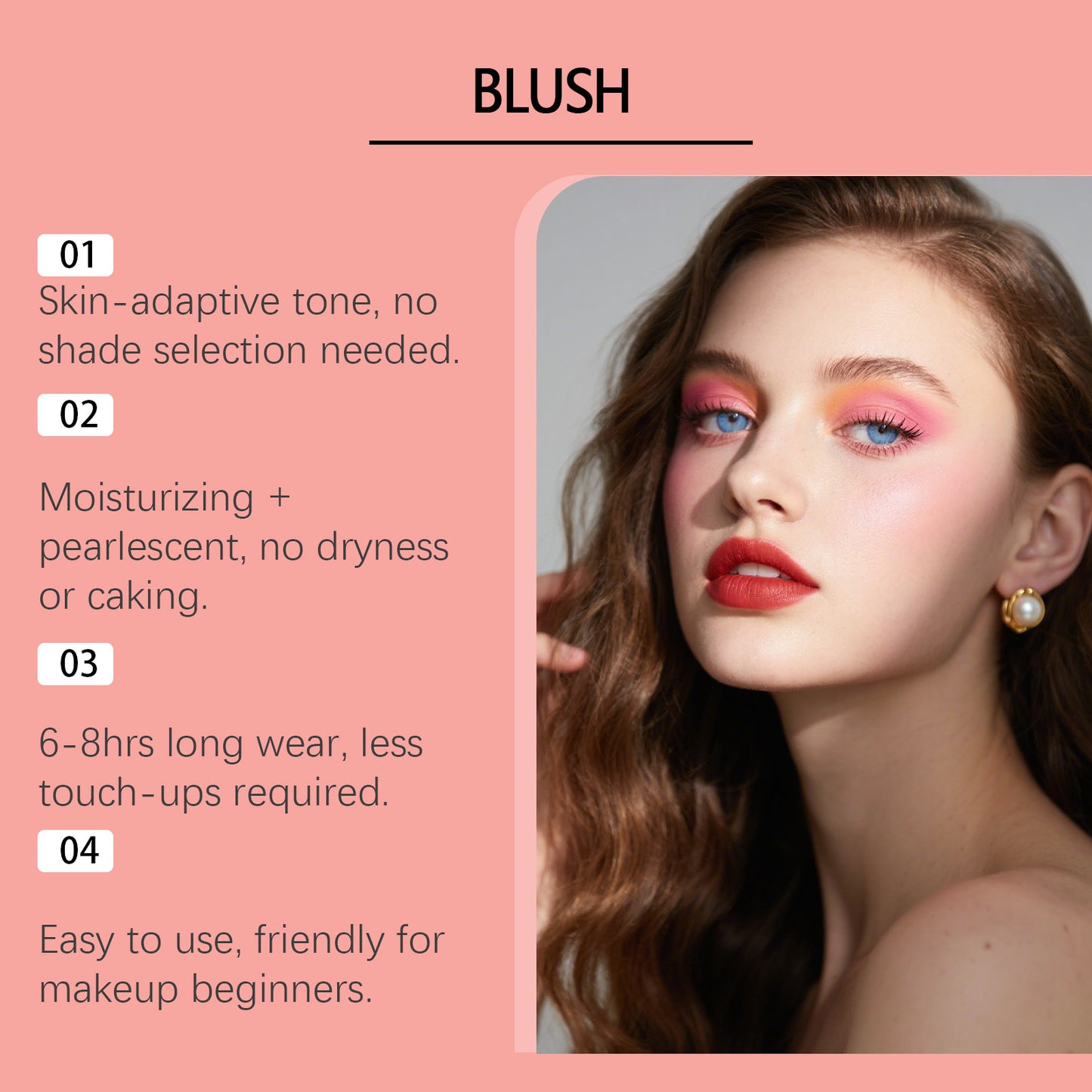 Rubor en crema translúcido dorado Zephoco: brillo perlado y acabado suave